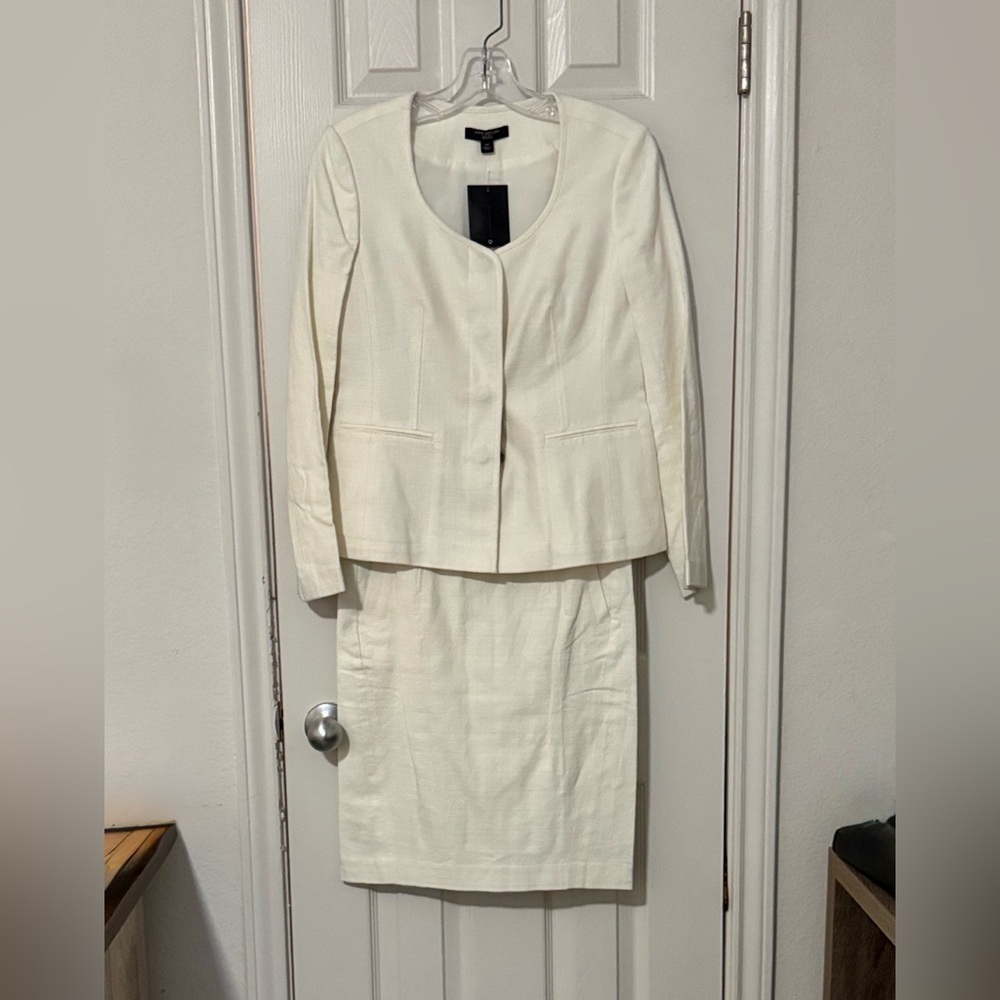 Ann Taylor Petites Cream Skirt Suit